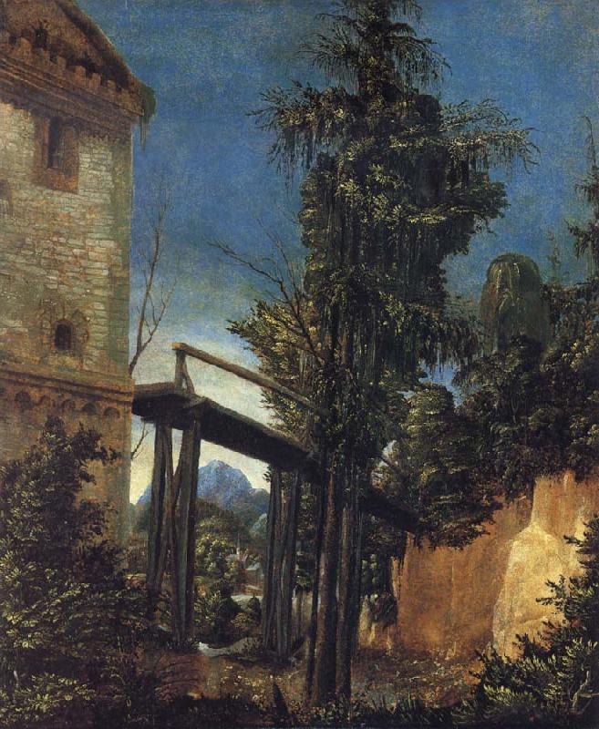 ALTDORFER, Albrecht Landscape with a Footbridge France oil painting art